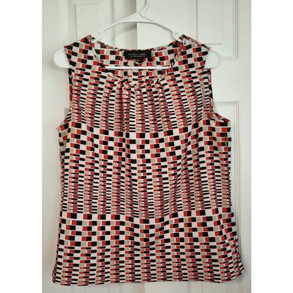 Black Label by Evan-Picone Sleeveless Geometric Blouse- Size Medium - Picture 1 of 4
